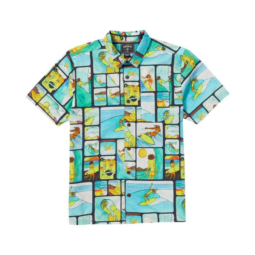 Ads Woven Short Sleeve Shirt - Multi - Captain Fin Co.