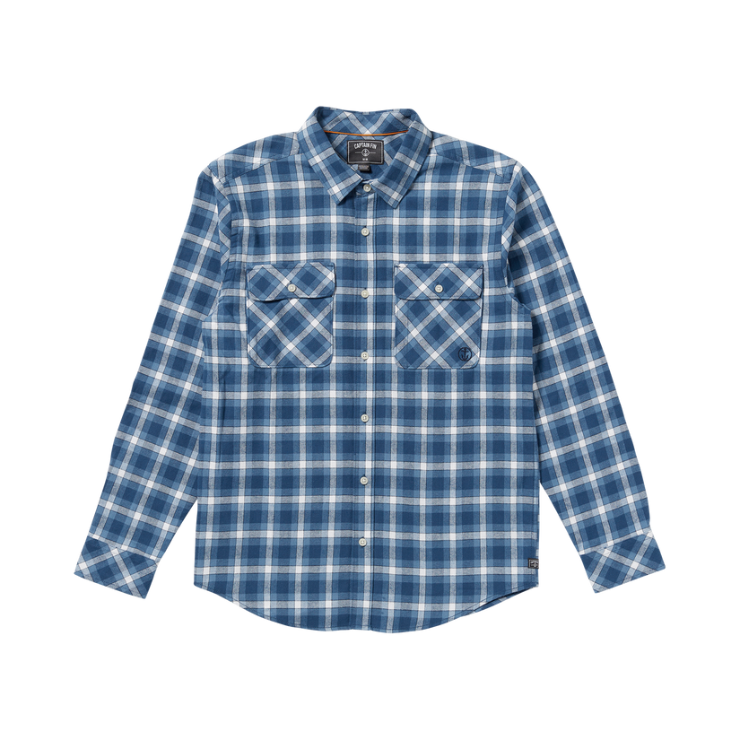 Night Raid Long Sleeve Flannel Shirt - Coronet Blue - Captain Fin Co.