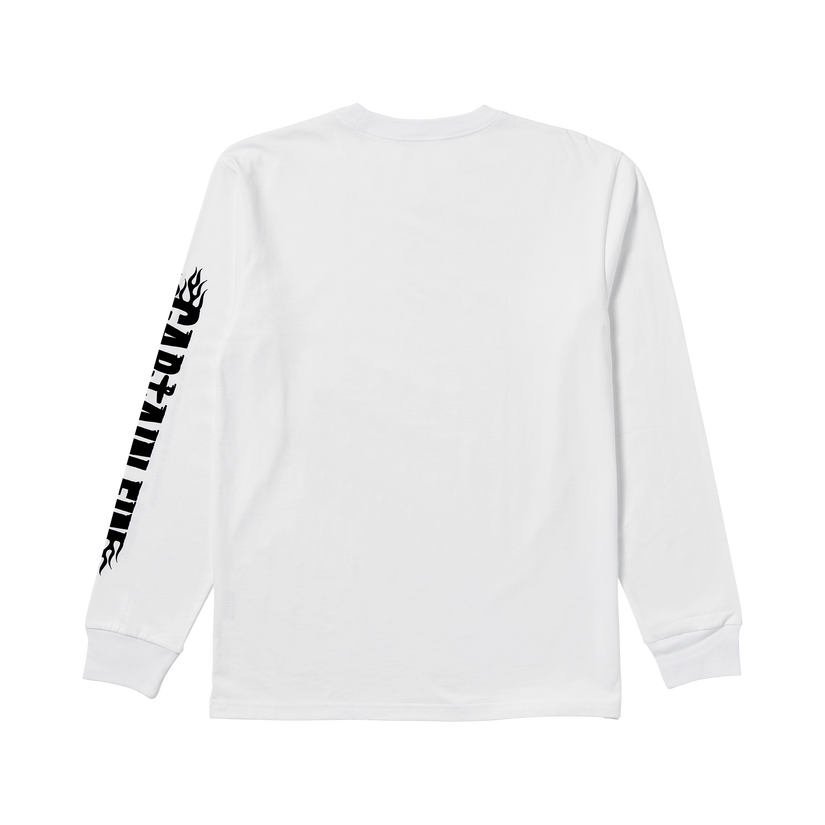 Fin Flame Long Sleeve Tee - White - Captain Fin Co.