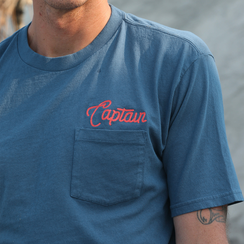 Chain Pocket Short Sleeve Tee - Dark Navy - Captain Fin Co.