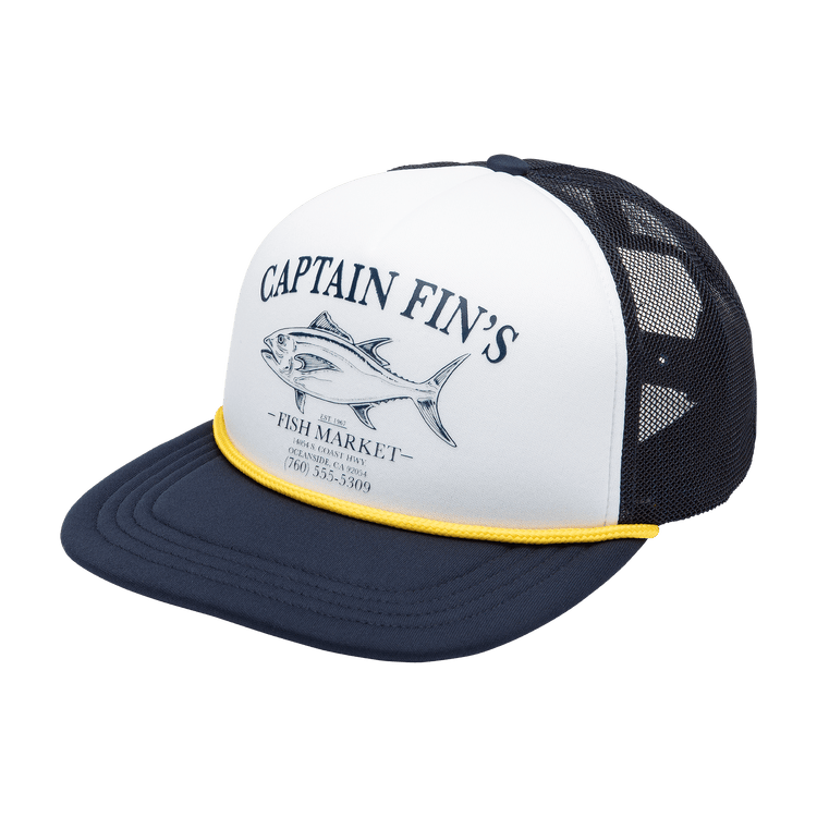 Fish Market Hat - White/Navy - Captain Fin Co.